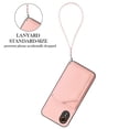 thumbnail image 3 of For Xcover7 Case Card Holder Kickstand Skin-Touch Phone Cover with Wrist Strap - Pink, 3 of 5