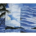 thumbnail image 3 of Men's Hawaiian Tropical Luau Aloha Beach Party Button Up Casual Dress Shirt (Royal Blue, 4XL), 3 of 4