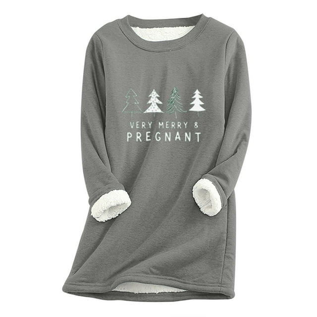 WITORNTS Womens Tops Clearance,Women's Large Loose Raglan Top,Thickened and Velvet Lamb Wool Warm Underlay/Gray,(L)