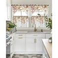 thumbnail image 5 of Fall Leaves Kitchen Curtains Sets 24 Inch Length with Valance, Country Watercolor Orange Eucalyptus Plants Swag Valances and Tiers Curtain Set Drapes Swag Curtains for Living Room, Bathroom, Bedroom, 5 of 6