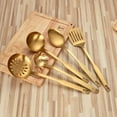 thumbnail image 5 of Stainless Steel Kitchen Utensils 5-Piece Cooking Trowel Set, Gold, 5 of 7