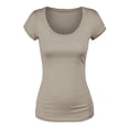 thumbnail image 2 of Essential Basic Scoop Neck Short Sleeve Tee Women Basic Tshirt - Value Pk Deal, Junior to Plus Sizes, 2 of 5