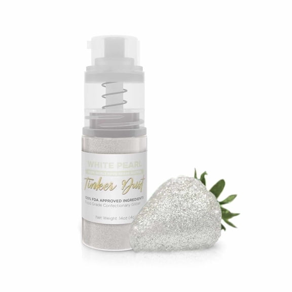 Bakell - Tinker Dust White Pearl Edible Glitter - Vibrant Sparkle, 4g Spray Pump