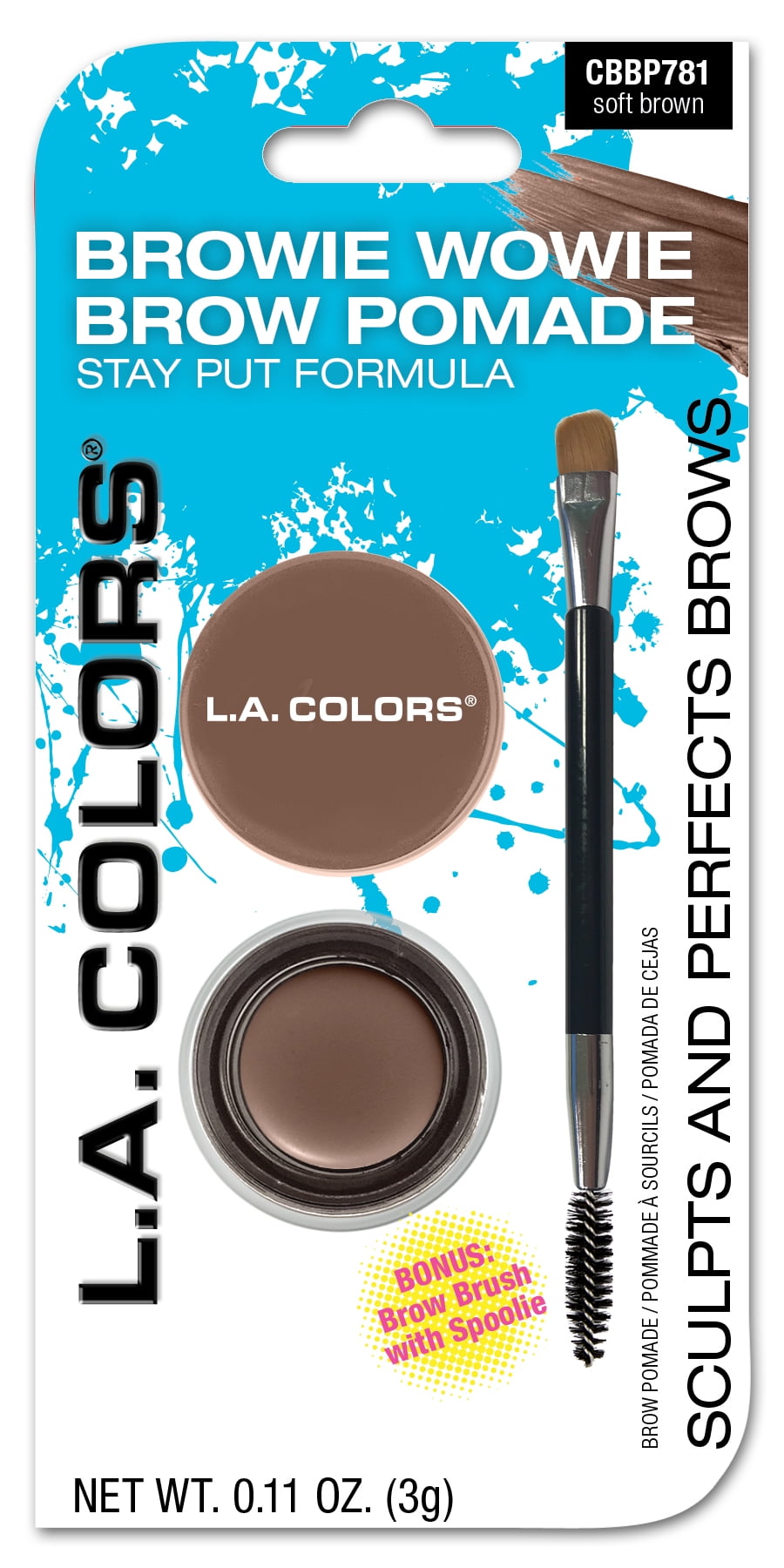 L.A. COLORS Brow Pomade, Soft Brown, 0.11 fl oz
