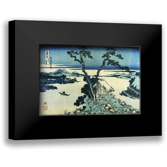 Hokusai 14x11 Black Modern Framed Museum Art Print Titled - A View Of Mount Fuji Across Lake Suwa In Shinano Province 1831