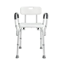 KFFKFF Bath Stool, Shower Bench with Backrest, Height Modifiable Shower Seat, Interior Shower and Bathtub Chair, Stable Bathroom Stool for Seniors, Disabled, Handicapped, Supports up to 350 LBS