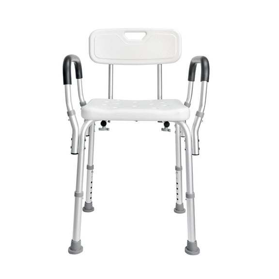 KFFKFF Bath Stool, Shower Bench with Backrest, Height Modifiable Shower Seat, Interior Shower and Bathtub Chair, Stable Bathroom Stool for Seniors, Disabled, Handicapped, Supports up to 350 LBS