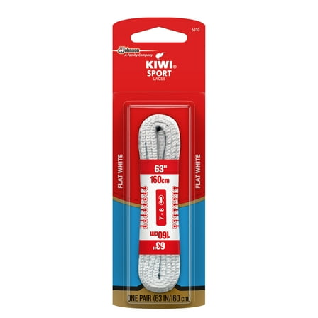 KIWI Sport Flat Laces, White, 63", 1 pair