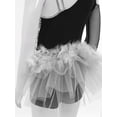 thumbnail image 6 of iiniim Girls Ballet Skirted Bodysuit Sequins Performance Jumpsuit Asymmetrical Latin Jazz Dance Leotard Dress Silver 6, 6 of 7