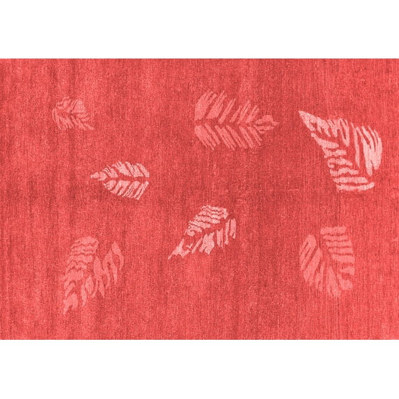 Ahgly Company Indoor Rectangle Abstract Red Contemporary Area Rugs, 3' x 5'