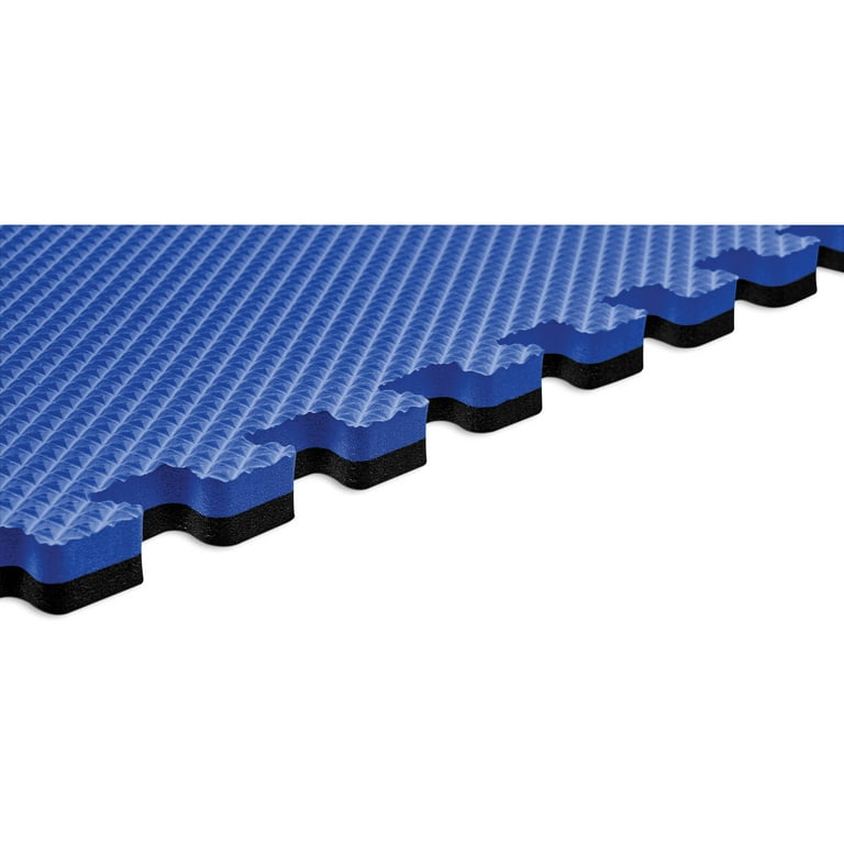 Norsk 16 sq ft Interlocking Foam Floor Mat, 4-Pack, Reversible Black/Blue Norsk 16 sq ft Interlocking Foam Floor Mat, 4-Pack, Reversible Black/Blue