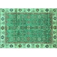 thumbnail image 1 of Ahgly Company Indoor Rectangle Oriental Turquoise Blue Traditional Area Rugs, 8' x 10', 1 of 4