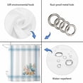 thumbnail image 4 of Blue Coastal Shower Curtain, Waterproof Shower Curtains for Bathroom, Nautical Starfish Eucalyptus Leaf Coral Striped Washable Fabric Bathtub Curtain Set Bath Decor with 12 Hooks Stall 36"x72", 4 of 8