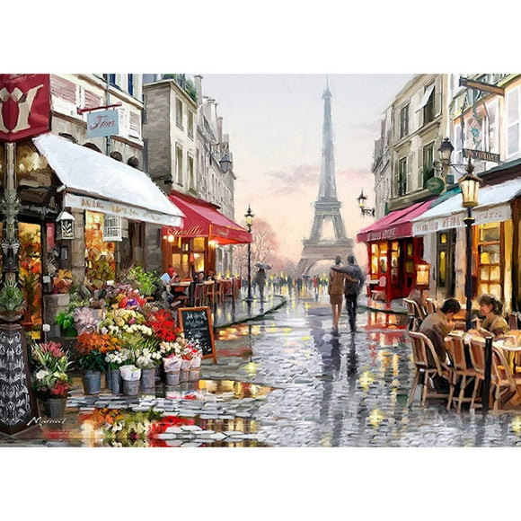 Yeacher DIY 5D City Cube Round Shape Diamond Paintings Kits Arts Craft for Room Wall Decoration