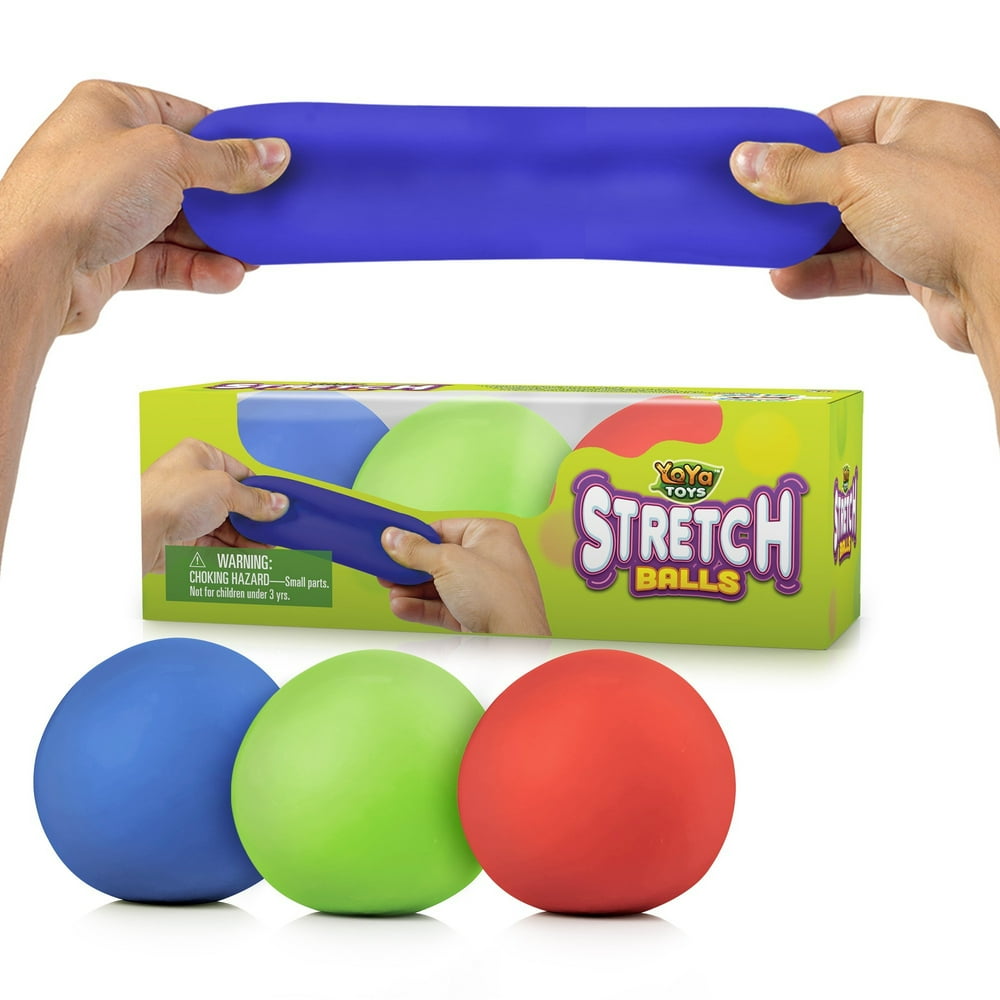 YoYa Toys Pull, Stretch and Squeeze Stress Balls 3 Pack Elastic