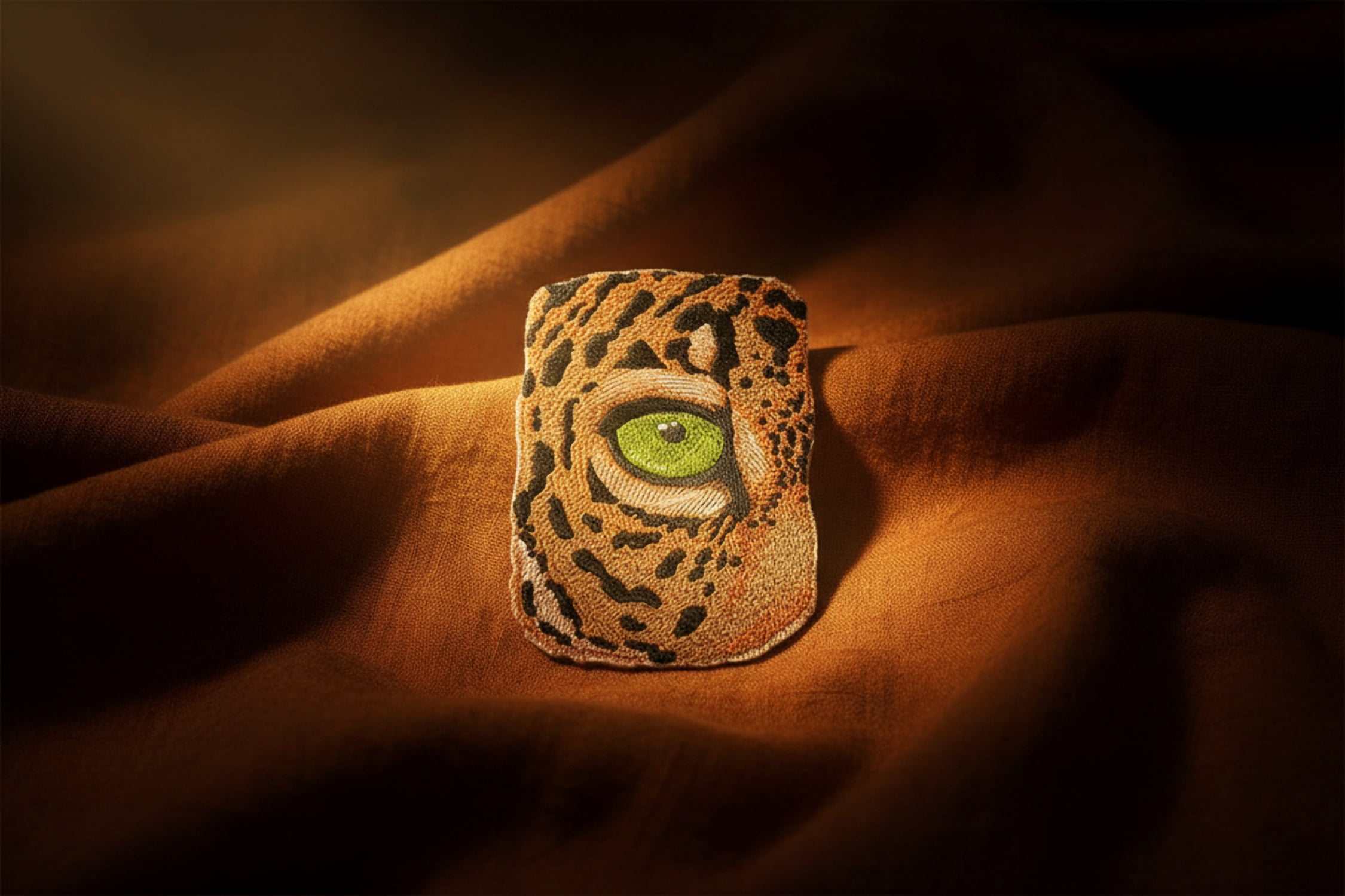 Custom and Unique Eye of Jaguar Embroidered Iron on/Sew Patch [6.87"4.63"]