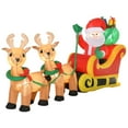 thumbnail image 1 of HOMCOM 8ft Long Christmas Inflatable Santa Claus with Sleigh and Reindeer, Outdoor Blow-Up Yard Decoration with LED Lights Display, 1 of 5