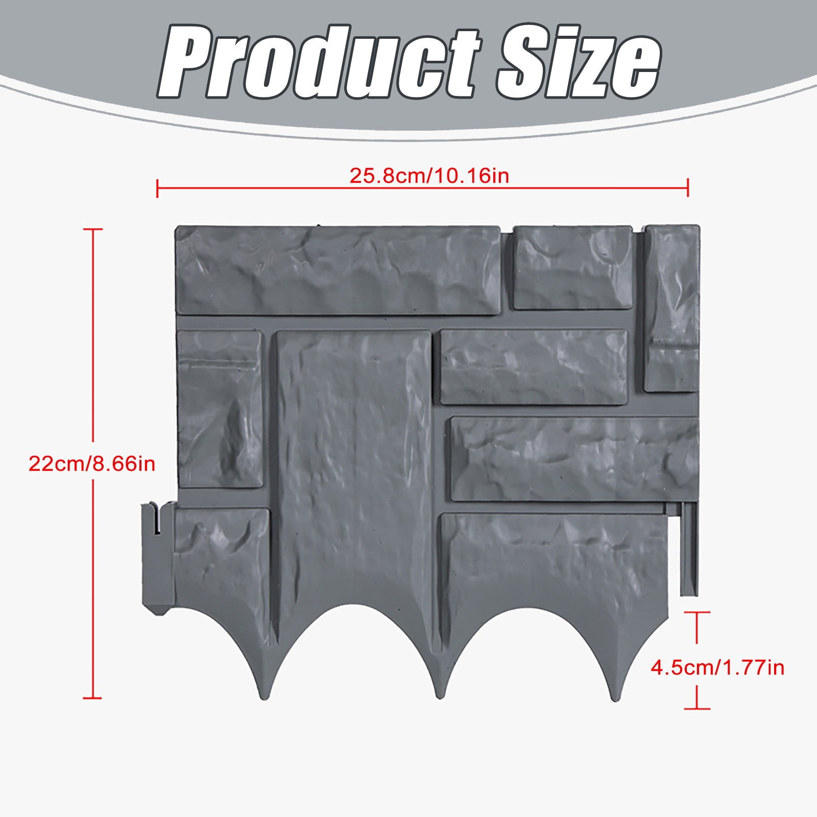 Garden Border Edging Garden Bed Edging Imitation Stone Garden Fence Edging For Landscaping Faux Stone Edging（10 Pcs）