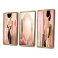 thumbnail image 3 of Designart "Elegant Art Nouveau Portrait I" Modern Geometric Framed Wall Art Set Of 3 - Pink Abstract Frame Gallery Set For Office Decor, 3 of 7