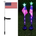thumbnail image 5 of Independence Day American Flag Light, Solar Powered Lawn Stake Light, Patriotic Holiday Yard Lighting, Outdoor Festive Decoration Lamp, 70cm/27.5in Tall Flag Stake Light for July 4th Celebrations, 5 of 7