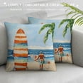thumbnail image 3 of Summer Beach Throw Pillow Covers Starfish Palm Tree Scenery Decorative Pillows Soft Velvet Cushion Cases for Couch Sofa Bed Home Decor Set of, 3 of 5
