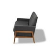 thumbnail image 4 of Baxton Studio Perris Mid-Century Modern Dark Grey Fabric Upholstered Walnut Finished Wood Sofa, 4 of 9