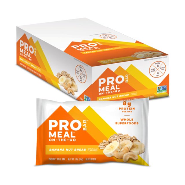 Pan de plátano y nueces de Meal Bar Probar, sin OGM, sin gluten, 12 veces