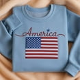 thumbnail image 2 of Embroidered USA Crewneck Design, Personalized American Apparel, Custom Embroidery, Patriotic Gift American Flag Design, 2 of 5