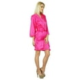 thumbnail image 3 of Bimba Women Short Satin Robe Getting Ready Bride Bridesmaid Robes Coverup Gift, 3 of 9