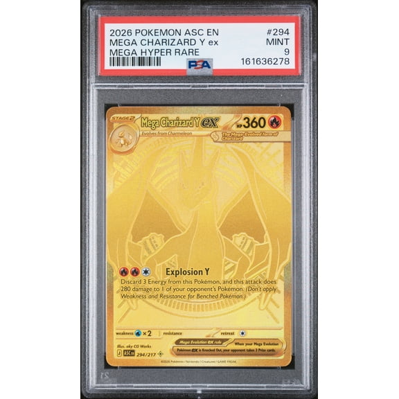 Collectible 2026 Pokemon Mega Evolution Ascended Heroes Mega Hyper Rare Mega Charizard Y Ex #294 PSA 9