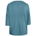thumbnail image 5 of XAOFW Women's Sweater Solid Color 3/4 Sleeve V Neck Sweaters Everyday Wear Slim Fit Knitted Pullover Club Party Soft Breathbale Tops, 5 of 5