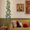 thumbnail image 4 of YOHAVEN Christmas Garland Decorations 6FT, Green Artificial Rattan Hanging Vines, Holiday Festive Leaf Garland for Mantle Fireplace Christmas Tree Front Door Wall Indoor Outdoor Home Decor, 4 of 6