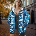 thumbnail image 5 of Garronmavis Blue Shark Women's Long Sleeve Sweatshirts Fashion Relaxed Full Zip Up Sweatshirts for Women Size 3XL Smooth Warm Oversized Fit Fall Coat with Pocke, 5 of 7