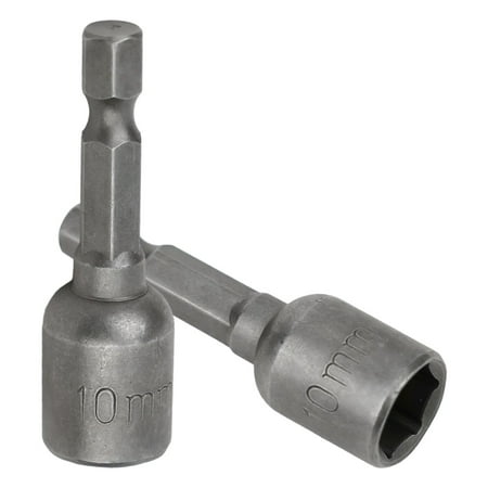 

2Pc 2Pc 6-13Mm Socket Magnetic Nut Screwdriver 1/4In Hex Electric Drill Bit 10Mm