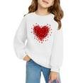 thumbnail image 4 of Spazoro Kids Girls Sweatshirts, Crew Neck Long Sleeve Heart Print Valentine's Day Casual Blouses Tops for Child Girls White Size 7 T, 4 of 4