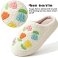 thumbnail image 4 of BERANMEY Cute Flower Print Slippers for Women Soft Plush Comfy Warm Slip-On Couple Womens Slippers Indoor Fluffy House Slippers for Womens Non-slip Fuzzy Flat Slides, 4 of 9