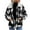 Black, variant on Ozmmyan Women's Lapel Double Pocket Fall Winter Plush Zipper Cardigan Lapel Plush Plaid Jacket