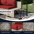 thumbnail image 2 of 7-Piece Patio Furniture Set, Outdoor Patio Furniture with Thick Cushions, Modular Patio Sofa, Dual-Strand Wicker Rattan, Rust-Resistant Frame, Backyard Furniture for Garden, Deck, Red, 2 of 8