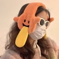 thumbnail image 4 of Halloween Gift Plush Rabbit Hair Warm Earmuffs Cartoon Cute Devil Earflap Kawaii Cold Protection Ear Warmer Women (White), 4 of 7