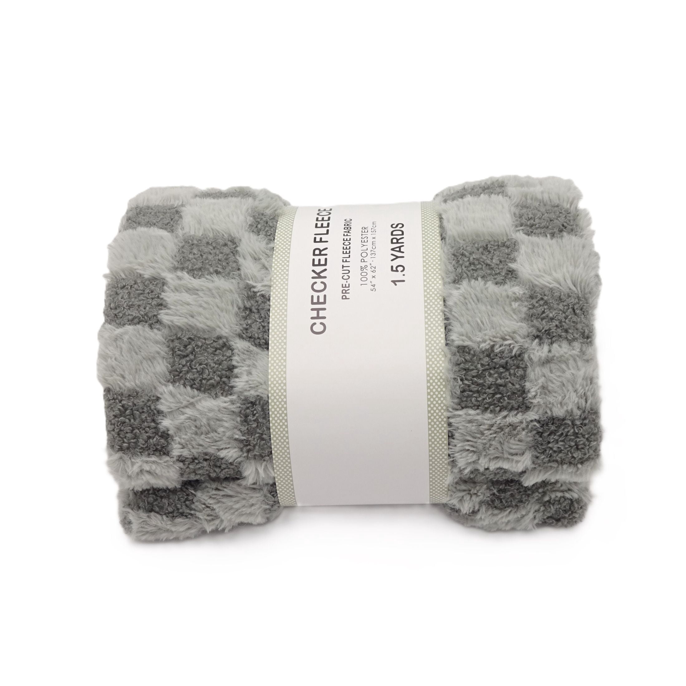 Shason Textile (1.5 Yard Cut) Flc Coral Check, Grey.