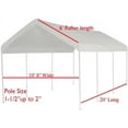 thumbnail image 2 of 12' X 20' Canopy Replacement Cover - for Frames 10' W X 20' L (See Diagram) White Carport Replacement Top, 2 of 6