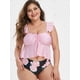 thumbnail image 2 of Tamaño más delantero cinchado la impresión floral del traje de baño de Tankini Rosegal vestidos de fiesta tallas grandes, 2 of 5