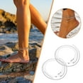 thumbnail image 2 of 925 Sterling Silver Anklet Bracelet for Women Beach Ankle Bracelets Vintage Anklets Silver Layered Ankle Chain Foot Jewelry2PC, 2 of 9