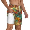 thumbnail image 3 of Picia Colorful Hawaii Palms pattern Mens Swim Trunks with Compression Liner Stretch Beach Shorts Quick Dry with Zipper Pockets No-Chafing Board Shorts-XX-Large, 3 of 9