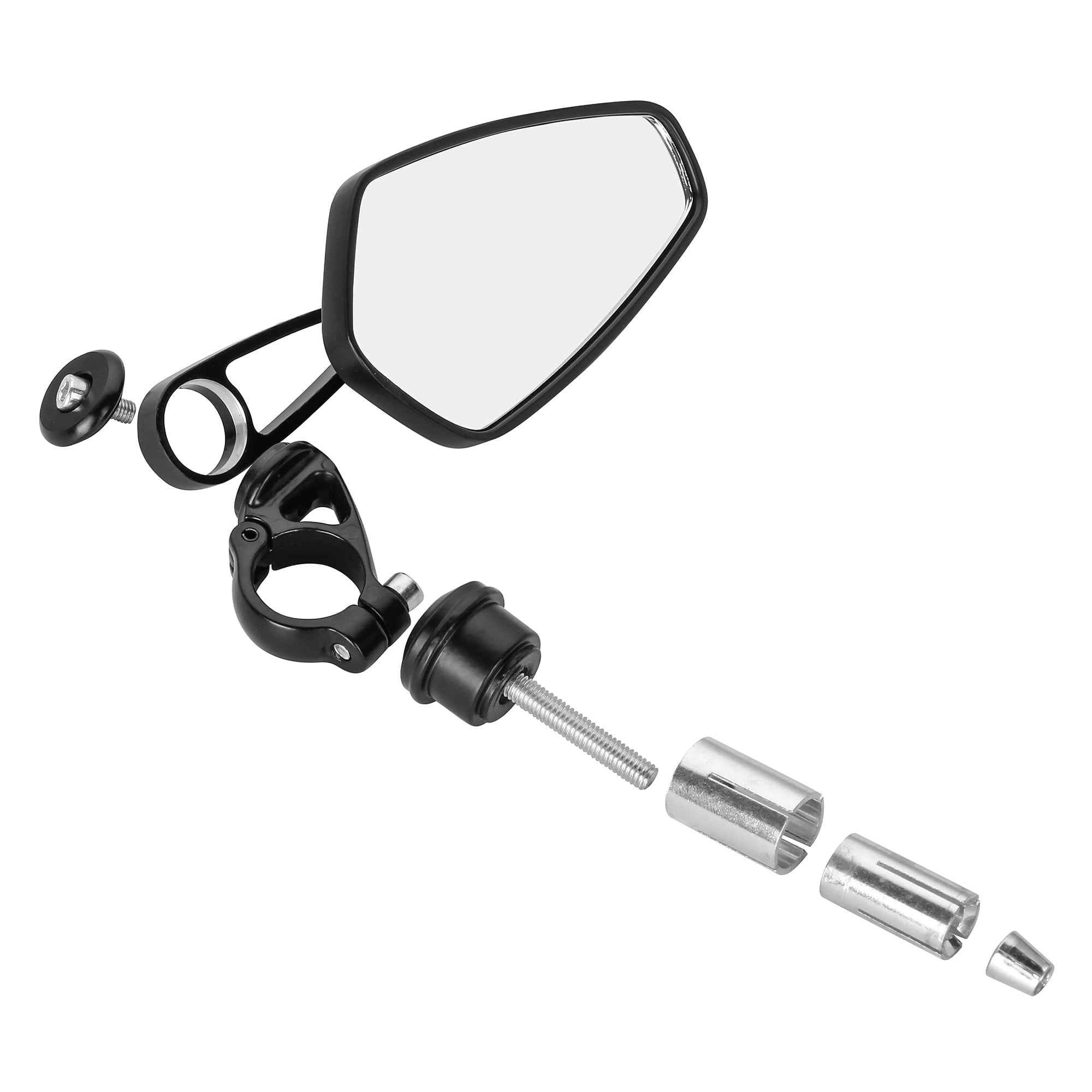 2Pcs Universal Motorcycle Mirrors, Handlebar Rear View Side Mirror Compatible for Bike, Scooter, ATV, UTV, Dirt Bike and More, Black