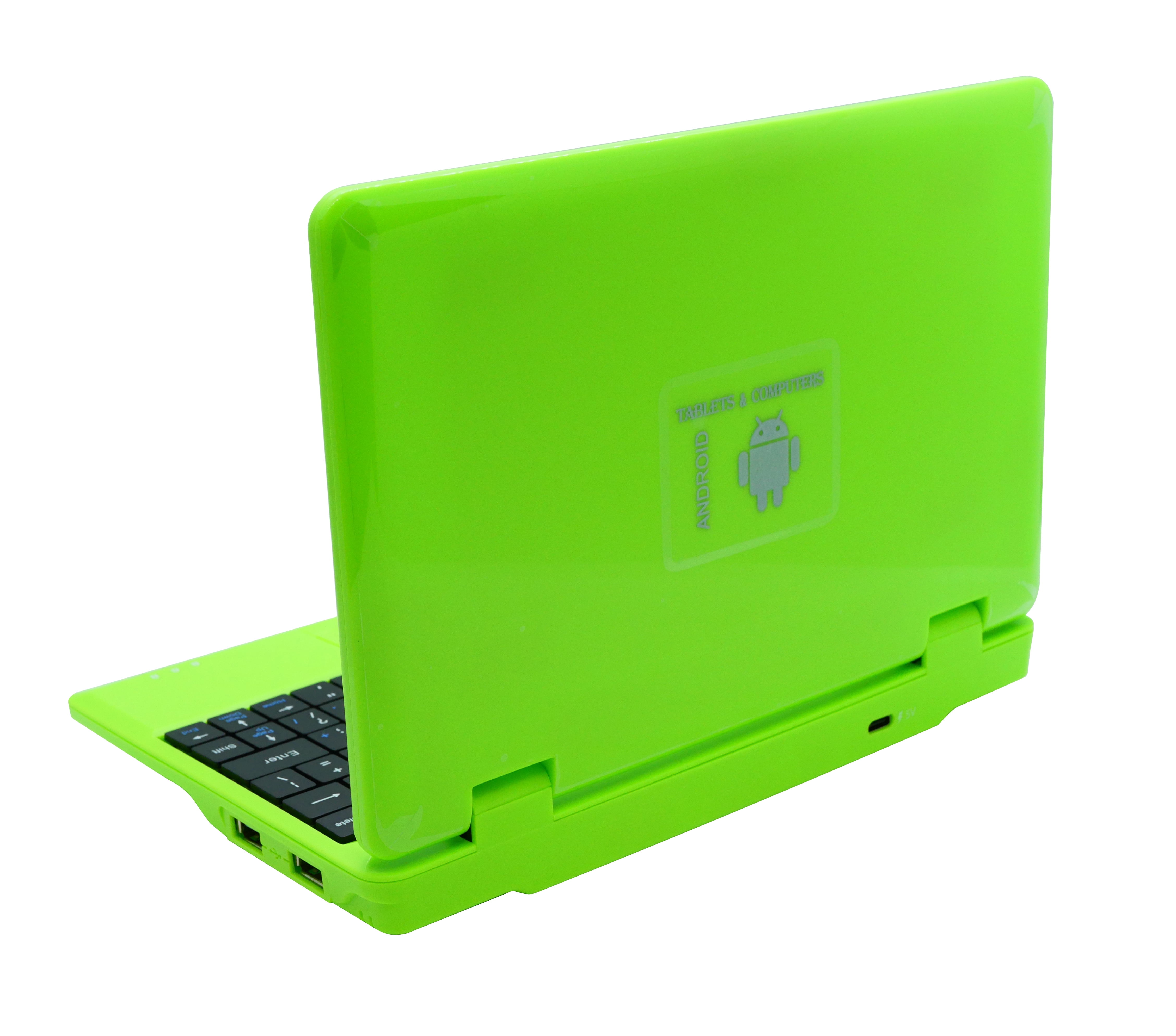 CHIBBS 7" Inch Portable Kids Laptop Computer Powered by Linux-Android 12 Operating System- Green
