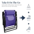 thumbnail image 5 of Best Choice Products Oversized Padded Zero Gravity Chair, Folding Outdoor Patio Recliner w/ Side Tray - Purple/Violet, 5 of 7