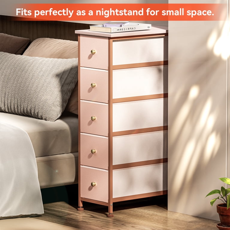 pink small dresser Evolur Aurora 7 Drawer Double Dresser