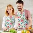 thumbnail image 3 of Pioneer Flower Floral Print Pattern Apron for Women and Men, Cotton Linen Waterproof with Pockets, Adjustable, 33x27 Inch for Kitchen, Gardening, BBQ, Salon, 3 of 6