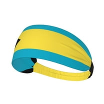 Unisex Bahamas Flag Pattern Sweatband Sports Headband For Running Cycling Yoga Workout Stretchy Hairband